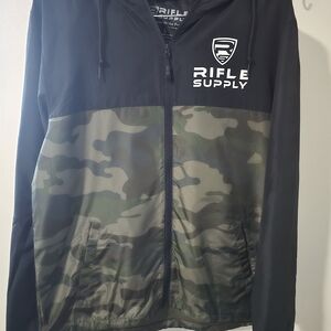 Men’s Black & Green Camo Hooded Jacket